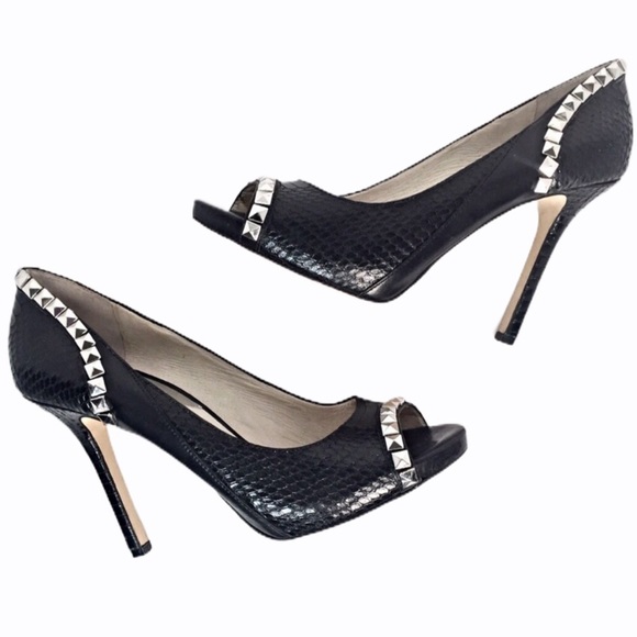 Michael Kors Black Studded Open Toe Pumps - Picture 2 of 7